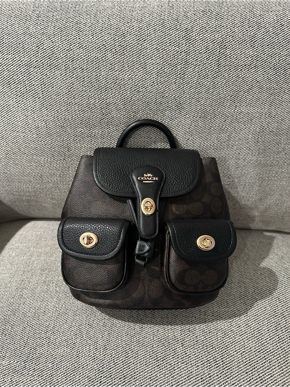 NWT！Coach Hadley Backpack In Signature Canvas CBH10